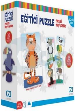 Eği̇ti̇ci̇ Puzzle - Neşeli̇ Hayvanlar