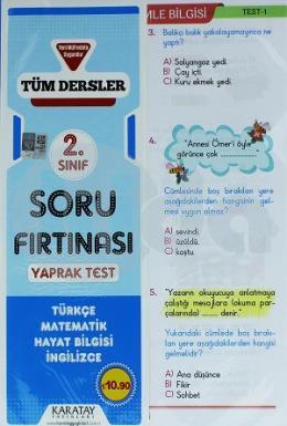 Karatay 2. Sınıf Tüm Dersler Soru Fırtınası Yaprak Test