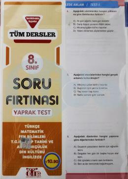 Karatay 8.Sınıf Tüm Dersler Yaprak Test