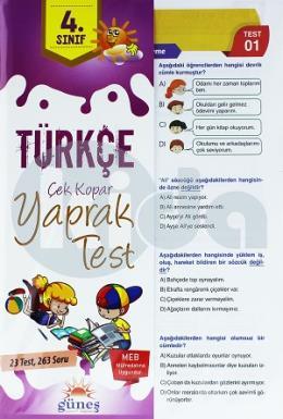 Güneş 4. Sınıf Türkçe Yaprak Test (İadesiz)