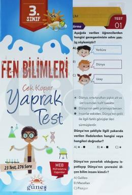 Güneş 3. Sınıf Fen Bilimleri Yaprak Test (İadesiz)