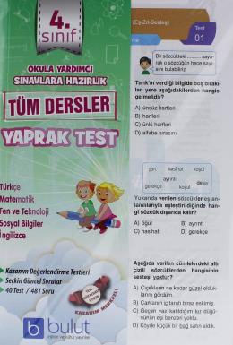 Bulut 4.Sınıf Tüm Dersler Yaprak Test