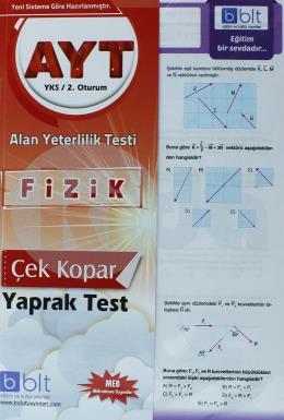 Bulut YKS AYT Fizik Yaprak Test 2. Oturum