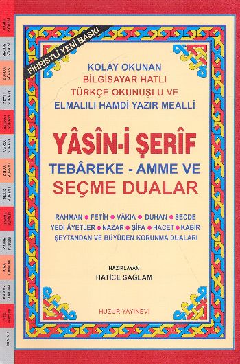 Hafız Boy Fihristli Yasin-i Şerif ve Seçme Dualar (Kod: 028)